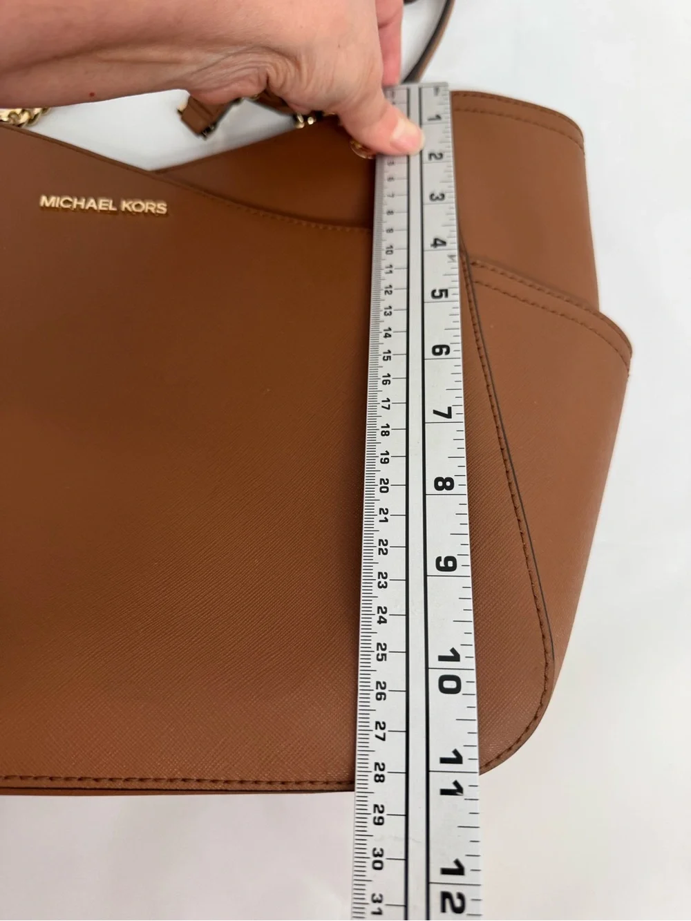Michael Kors Jet Set Travel Large Chain Saffiano Leather Shoulder Tote Bag